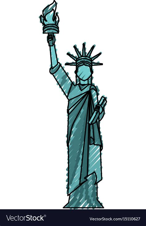 Statue of liberty cartoon Royalty Free Vector Image