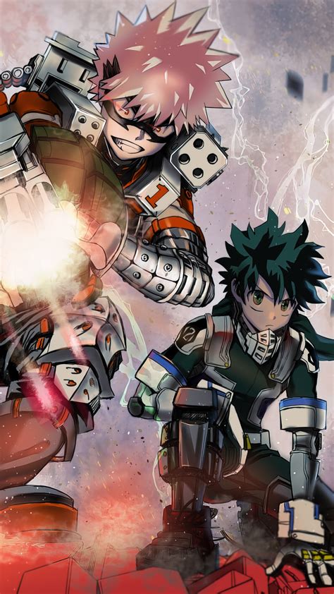 Katsuki Bakugo, Izuku Midoriya, Deku, My Hero Academia, Anime, Boko no Hero Academia HD Phone ...