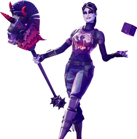 Fortnite Dark Bomber Skin With Cube In Her Hands Png - Fortnite ...