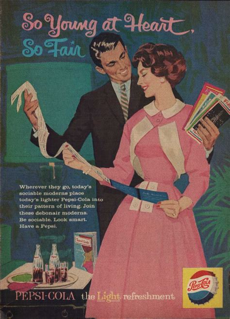 Original 1959 BOB PEAK Pepsi Cola debonair glamour travel couple print ad page | eBay | Retro ...