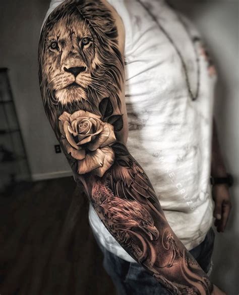 La imagen puede contener: una o varias personas | Lion tattoo sleeves, Tiger tattoo sleeve ...