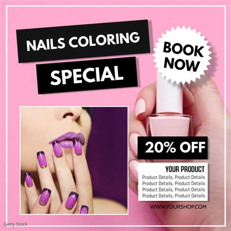 Nails salon Special Promotion ad manicure Template | PosterMyWall