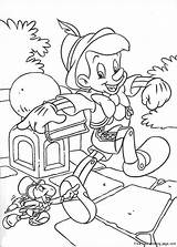 Pinocchio And jiminy cricket coloring Pages sketch template
