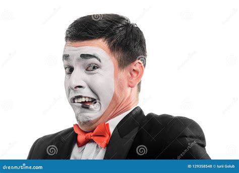 Mime Actor Looks Like Bronze Statue Showing Some Pantomime Stock Photography | CartoonDealer.com ...