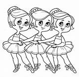 Premium Vector  Three cartoon girls ballerinas Dancing The Dance Of sketch template