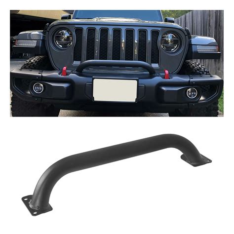 KUAFU Grille Winch Brush Guard Compatible With 2018-2023 Jeep Wrangler JL 2020-2023 Jeep ...