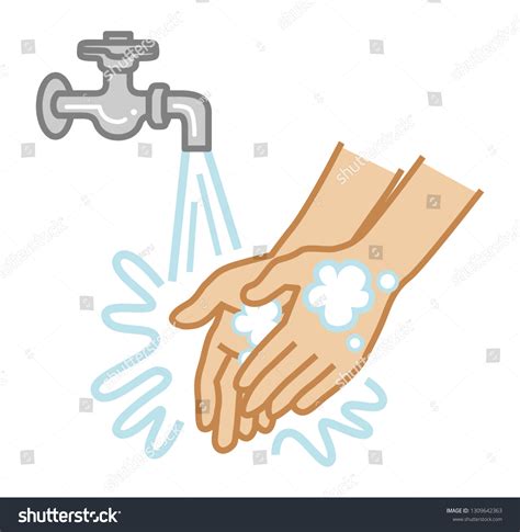 Hand Washing Concept Art Simple Cartoon Stock Vector (Royalty Free) 1309642363 | Shutterstock