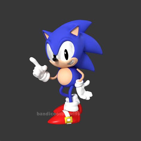 Classic Sonic New Render Setup Test by bandicootbrawl96 on DeviantArt