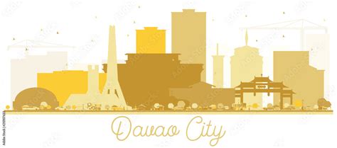 Davao City skyline Golden silhouette. Stock Vector | Adobe Stock