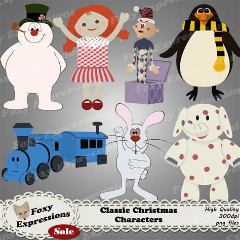 Classic Christmas Characters Digital Clip Art Pack Comes With Frosty, Topper, Rabbit, & the Gang ...