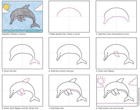 Step By Step Dolphin Drawing at Drawing Tutorials