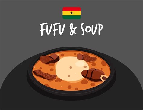 Premium Vector | Flat food illustration of fufu and soup the best ...