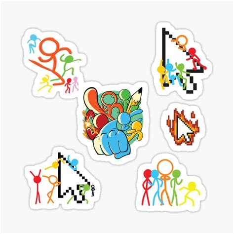 "Alan Becker five stick figures animation characters sticker set" Sticker for Sale by BoldPencil ...