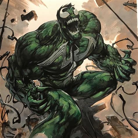 Venomized Hulk Acrylic Commission.