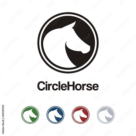 Horse Logo - Silhouette of Horse, Circle Design Logo Vector Stock Vector | Adobe Stock