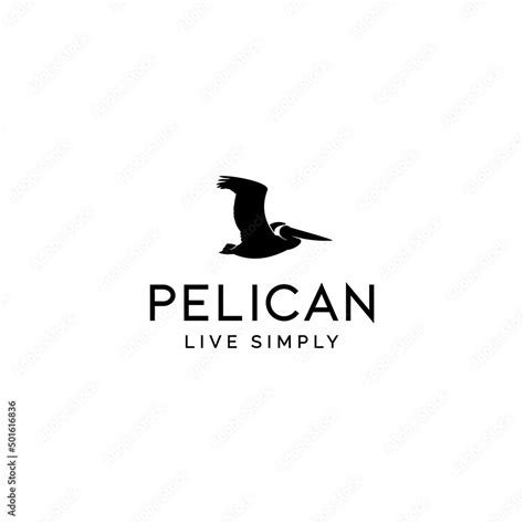 Flying Pelican Silhouette Logo design vector illustration Stock Vector ...