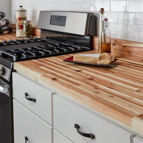 Hampton Bay 4 ft. 2 in. L x 2 ft. 1 in. D x 1.5 in. T Butcher Block Countertop in Unfinished ...