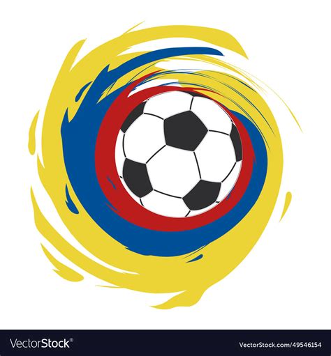 Soccer colombia ball emblem Royalty Free Vector Image