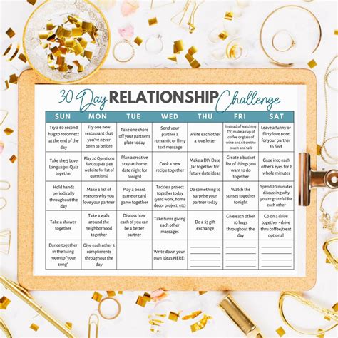 Free Printable 30 Day Relationship Challenge to Put Love First