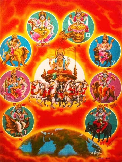 Navagraha, Nine Planets (via ebay: Indian_ash) | Hindu worship, Lord ganesha paintings, Krishna art