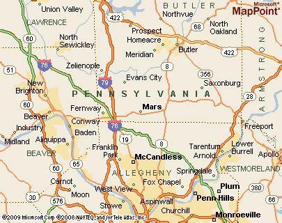 Mars, Pennsylvania Area Map & More