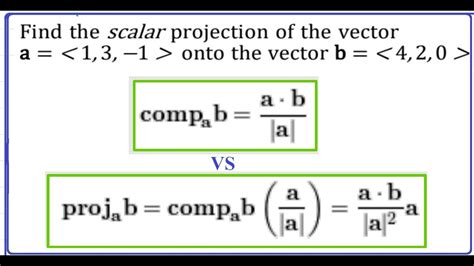 Find scalar vs vector projection - YouTube