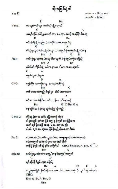 Idiot Myanmar Song Lyrics - Song from the album called ခေတ်သစ်ကျောက ...