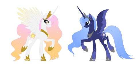 Princess Celestia and Princess Luna (my style) by SugarMoonPonyArtist on DeviantArt | Celestia ...