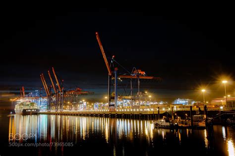 Shipping Container Terminal at night in Hamburg, Germany [2048 x 1365] by Chr. Bhm ...