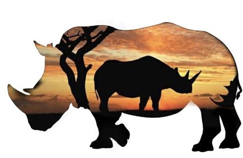 The Black Rhino tattoo concept design | Rhino art, Silhouette wall art ...