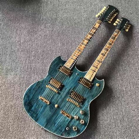 Double Neck Electric Guitar in Blue