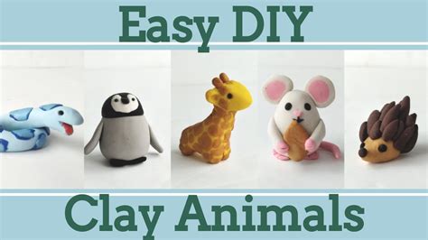 Easy Clay Animals for Beginners #3 | 5 in 1 Polymer Clay Tutorial - YouTube