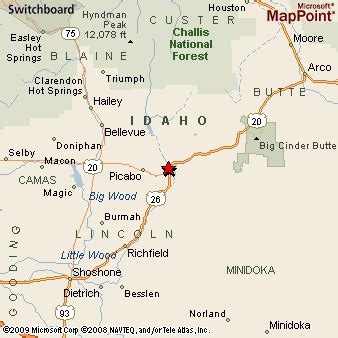 Carey, Idaho Area Map & More