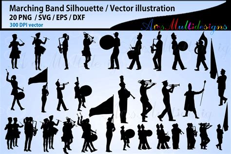 Marching Band SVG silhouette Bundle Graphic by Arcs Multidesigns ...