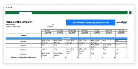 Excel Template Shift Schedule