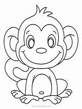 Cute Baby Monkey Coloring Page For Kids sketch template