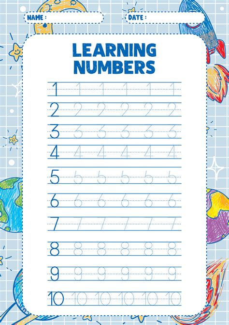 Free Printable Traceable Number Sheets