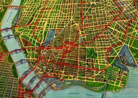 Beautifully restored map of the Bronx, NYC from 1921 - KNOWOL