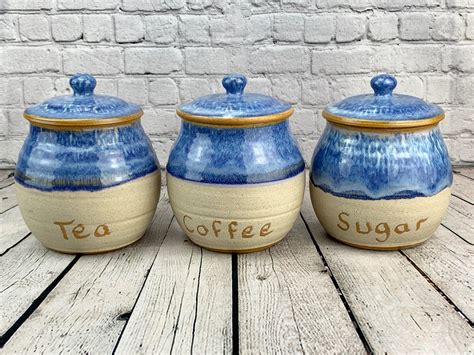 Tea Coffee Sugar Jars | Canterbury Pottery