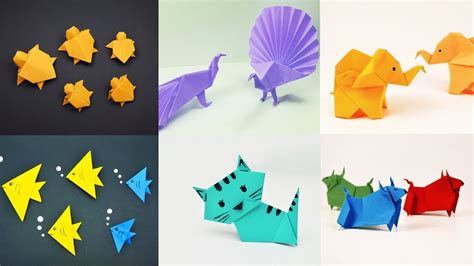 6 EASY ORIGAMI ANIMALS | PAPER CRAFTS FOR KIDS | Paper Animals Crafts - YouTube