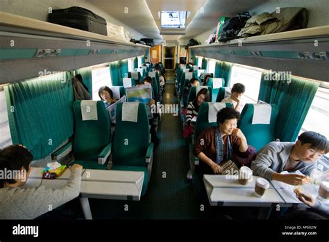 KTX Passengers Inside Railroad Train South Korea Stock Photo - Alamy