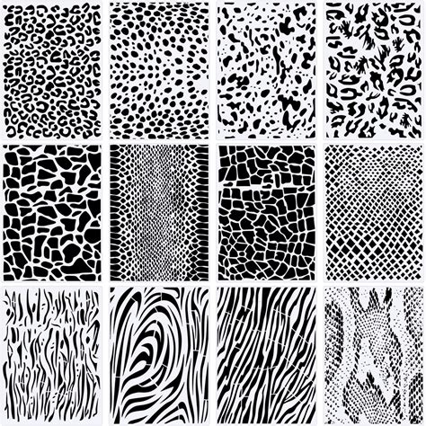 Buy 12 Pieces Leopard Stencils Animal Print Stencils Snakeskin Stencil ...