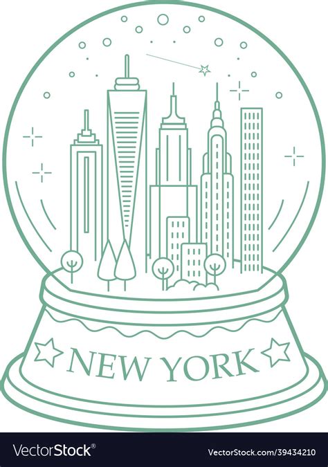 New york city snow globe Royalty Free Vector Image