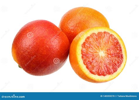 Red Blood Orange Fruit with Slices Isolated on White Background Stock Photo - Image of piece ...