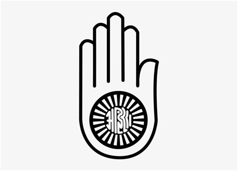 Black Outline Jain Hand Symbol Tattoo Stencil - Ahimsa Symbol Transparent PNG - 320x550 - Free ...