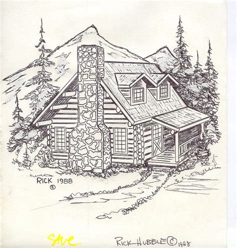 Log Cabin Art | Cabin art, Pyrography patterns, Drawings