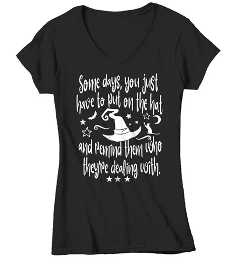 Women's Funny Halloween T Shirt Funny Witch TShirt Put On Hat Remind Them Funny Witch Switch ...