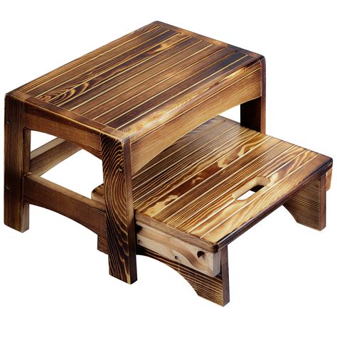 Buy URFORESTIC Handcrafted Solid Wood Bed Step Stool-Foot Stool Kitchen ...