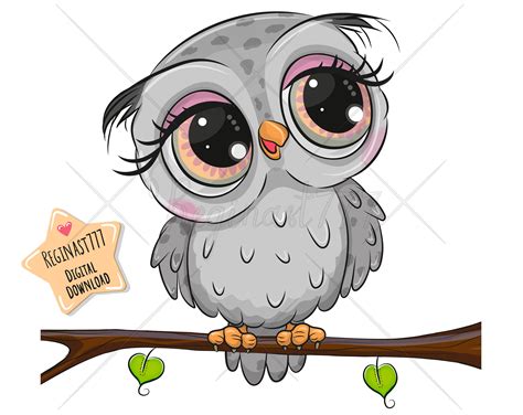 Cute Owl PNG Digital Download Clipart Adorable Graphics | Etsy