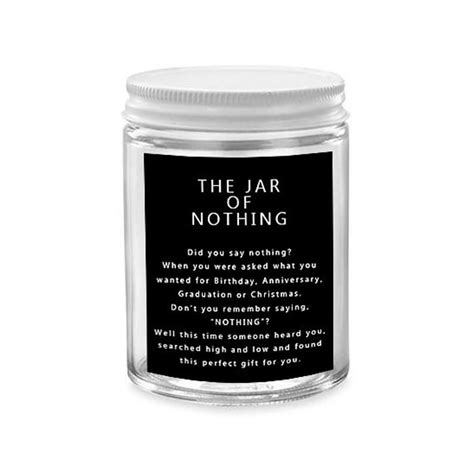 JAR OF NOTHING Label lustige Gag Geschenk das perfekte | Etsy Diy Gifts, Unique Gifts, Funny ...